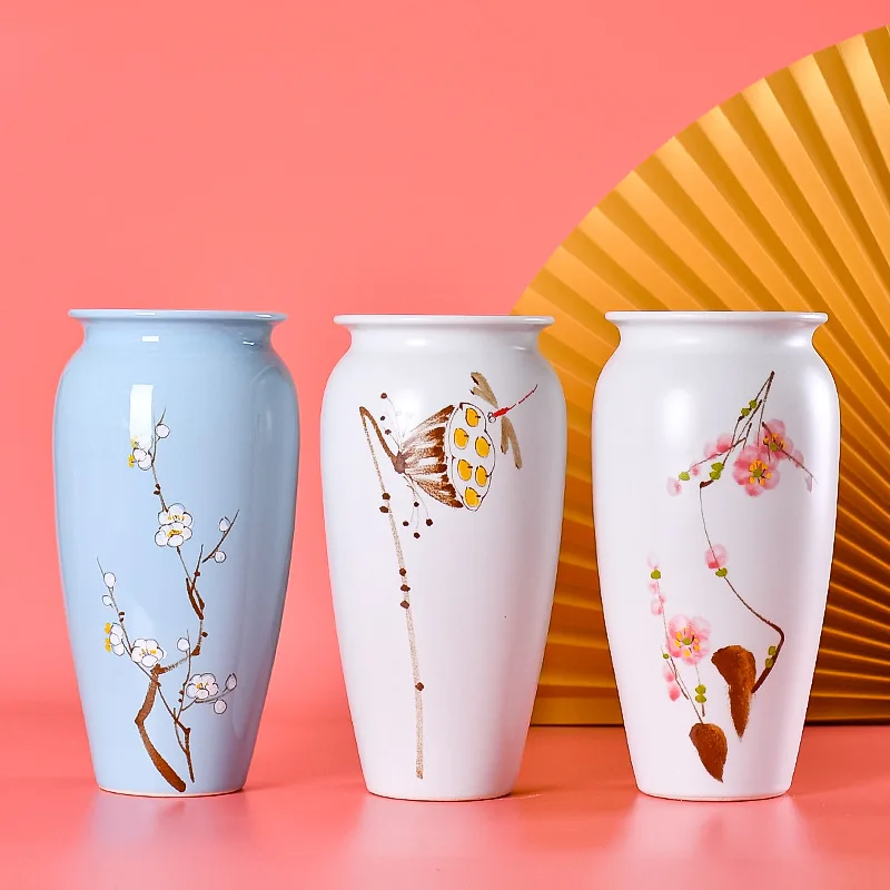 

Новая китайская креативная Настольная Ваза, украшение для винного шкафа, крыльца, керамическая Цветочная композиция