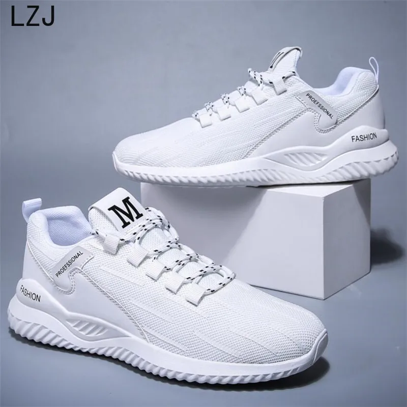 LZJ новые модные сетчатые мужские повседневные туфли на шнуровке мужские легкие удобные дышащие кроссовки мужские кроссовки Zapatillas HOMBRE