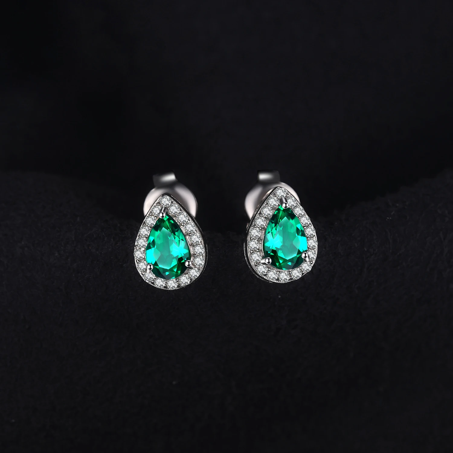 JPalace Created Nano Emerald Stud Earrings 925 Sterling Silver For Women Gemstones Korean Earings Fashion Jewelry 2019 | Украшения и