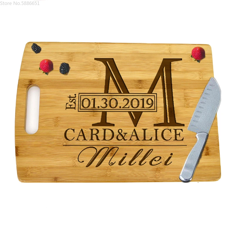 

1pcs Bamboo Different Styles Engagement Marriage Proposal Wedding Decoration Gift Perpsonal Cutting Boards