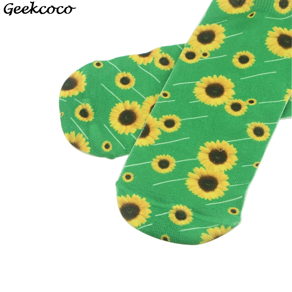 

10pair J1623 Fashion Men's Funny Socks Women's Personality Anime Socks Cartoon High Quality Sunflower Pattern