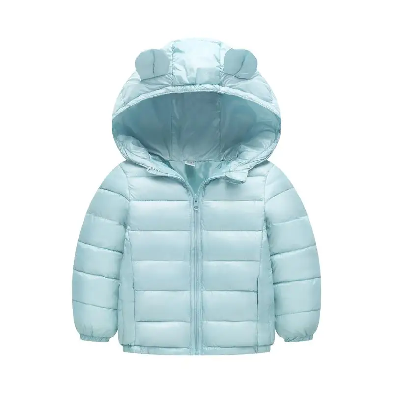 Light blue Куртка для маленьких девочек коллекция года, осенне-зимняя куртка для девочек, пальто детская теплая верхняя одежда с капюшоном, пальто для мальчиков, куртка, пальто детская одежда - Цвет: Light blue