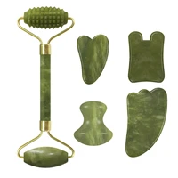 jade face massage roller guasha board facial massager set 100 natural real stone gouache scraper jade roller