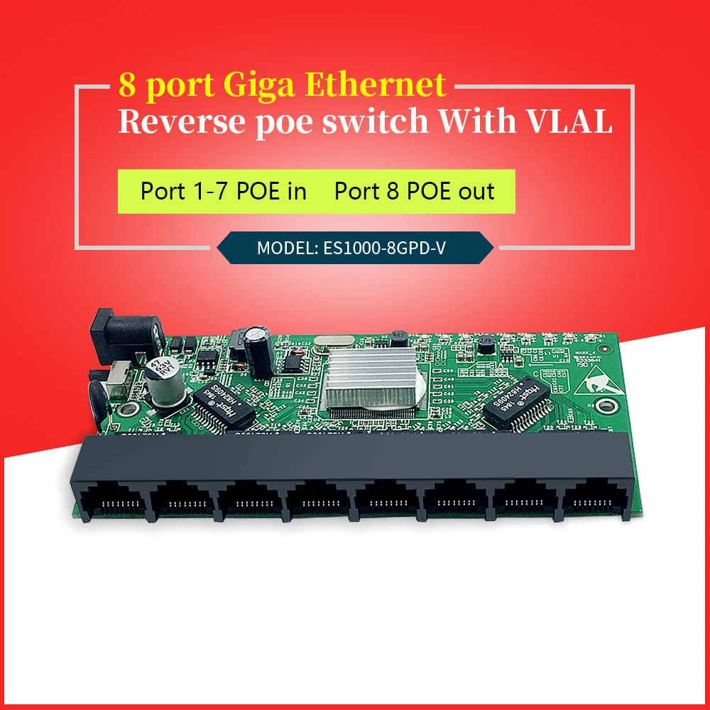 GPON/EPON решение поставщика с VLAN 8 портов 10/100M и 10/100/1000M realtek RTL8370N обратное POE Питание переключатель материнской платы