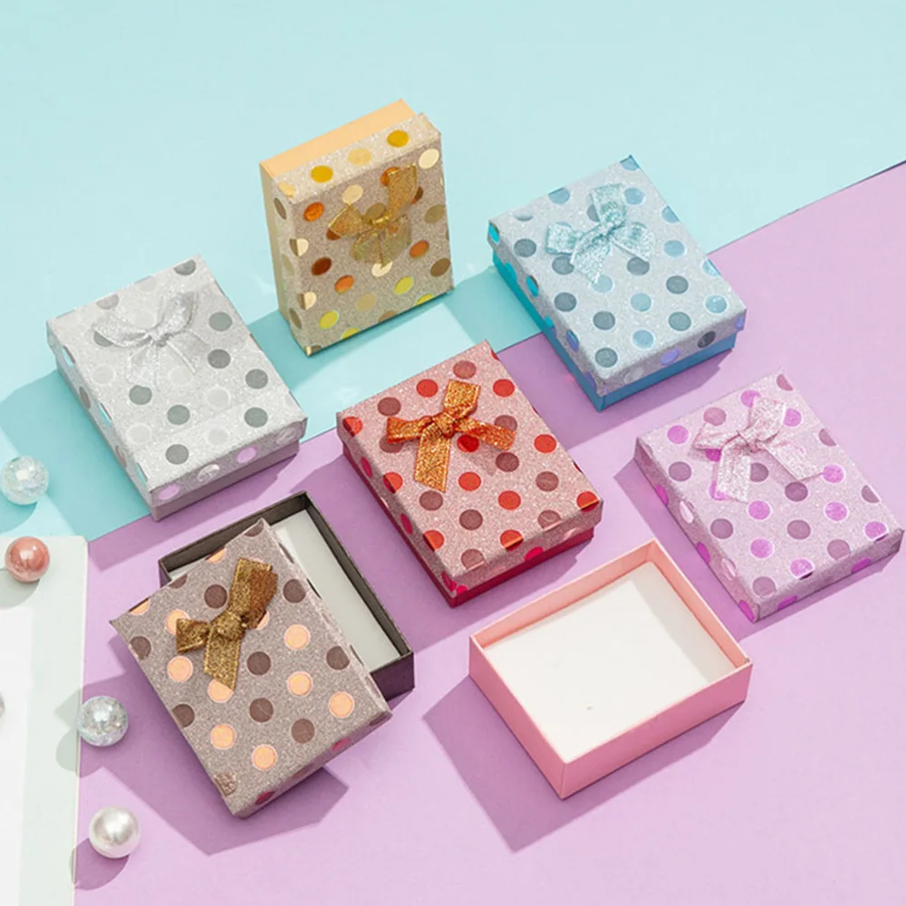 

12pcs Ring Boxes Bow-Knot Wedding Jewelry Packaging Gift Boxes (Random Color)