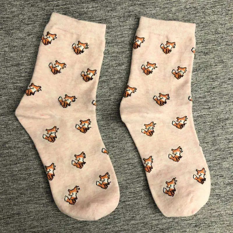 Прямая поставка носки с животными лиса Фокси пушистый хвост зеленая трава