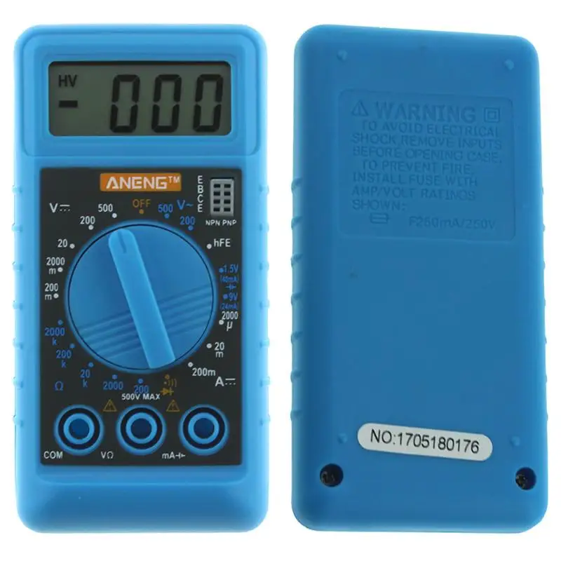 Цифровой мультиметр ANENG DT182 Mini DMM защита от перегрузки напряжение амперметр