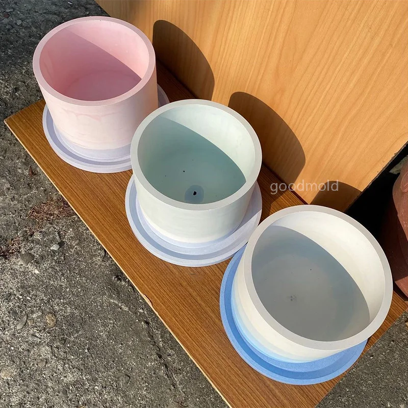 Большая силиконовая форма для бетонных цветочных горшков сделай сам круглого