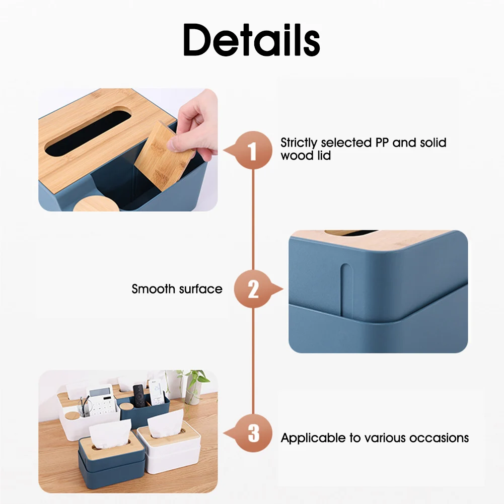 

Wooden tissue box eco-friendly household tissue desktop storage box office home decoration