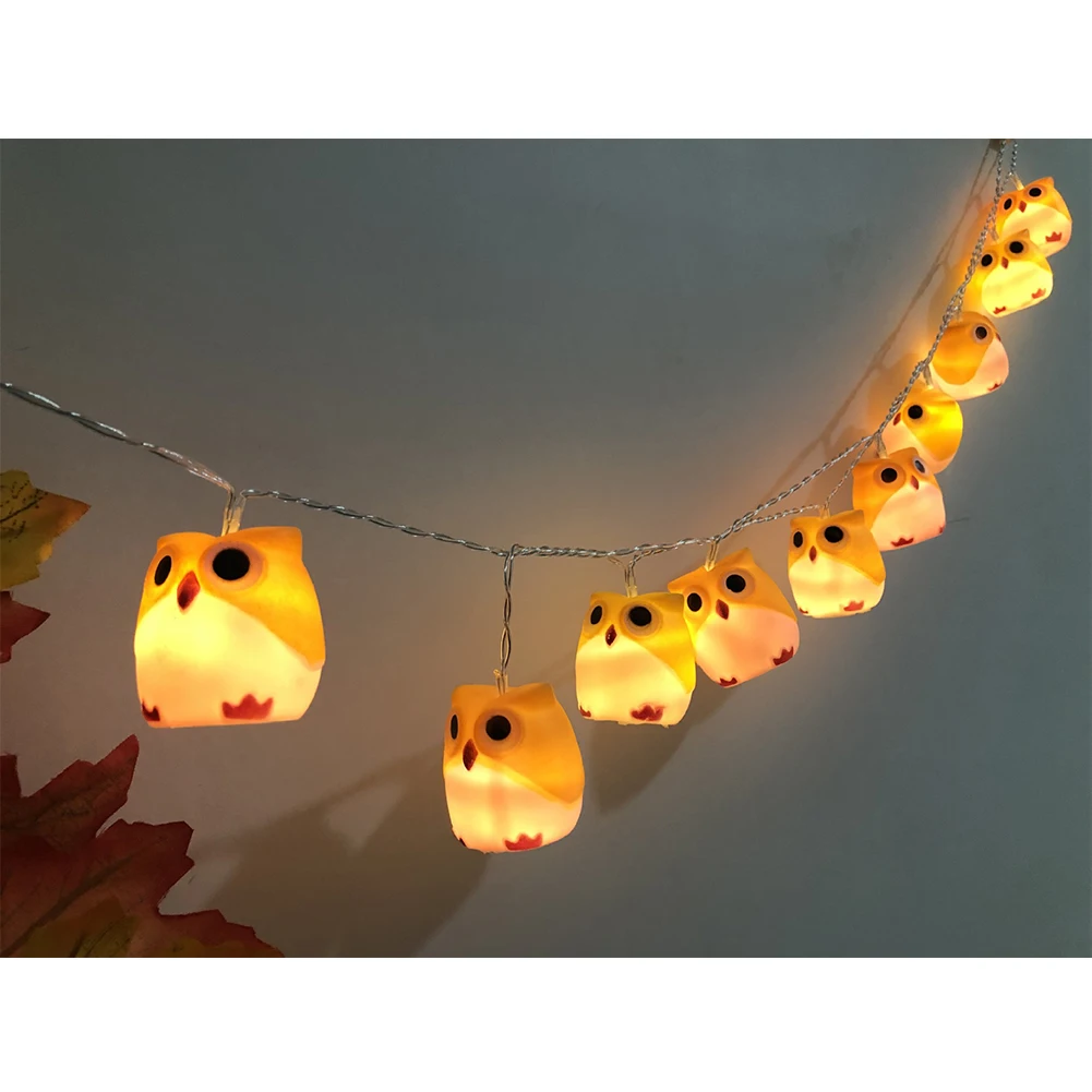 DIY Сова Форма вечерние украшения Хэллоуин на батарейках Гирлянда Свет Ночной