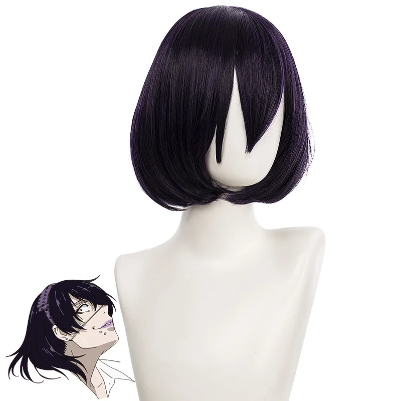 Аниме Kakegurui Midari Ikishima Косплэй короткие темно-фиолетовый парики термостойкие