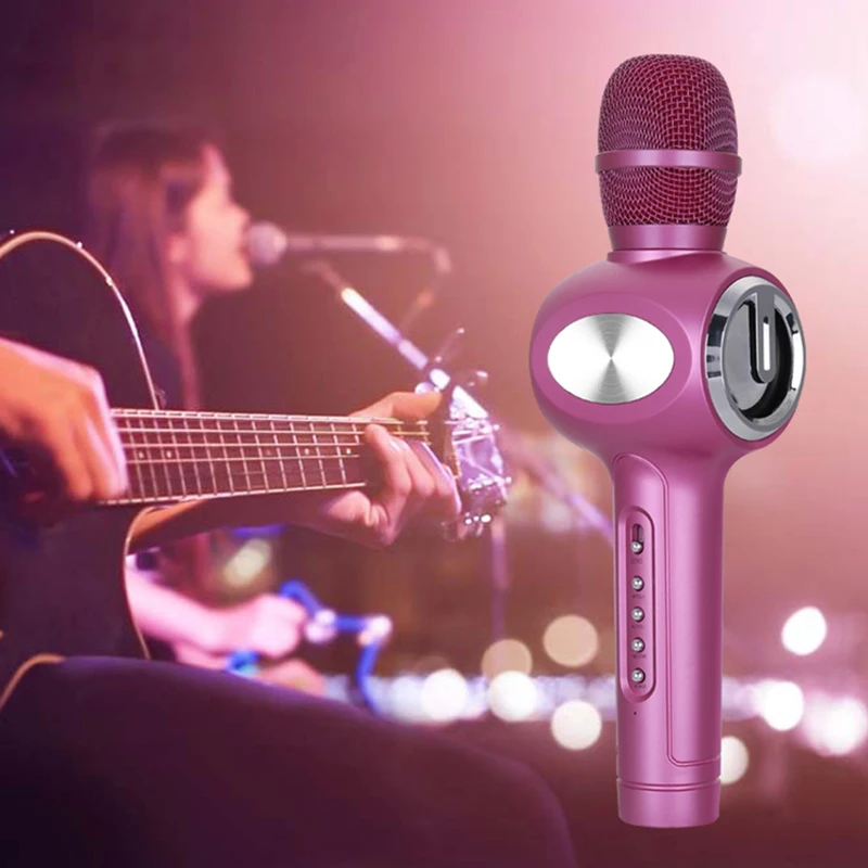 Беспроводной микрофон Bluetooth для караоке машины поддержка пения дуэтами