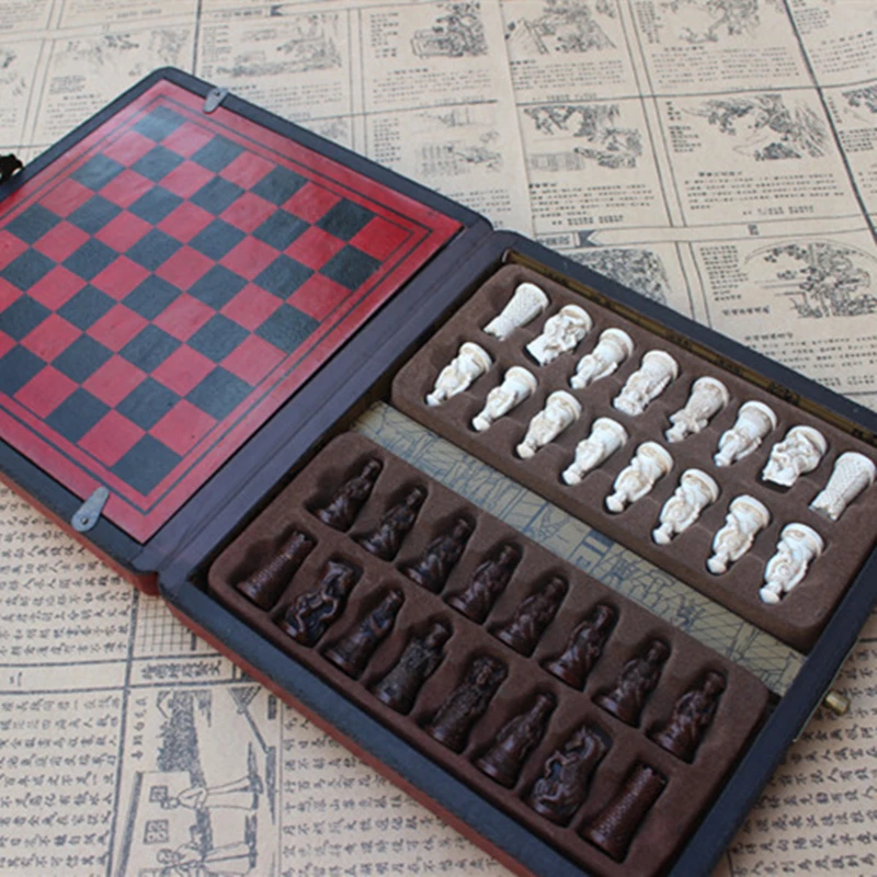 Новая смола шахматы реалистичные части горячий Античный Набор для игры в