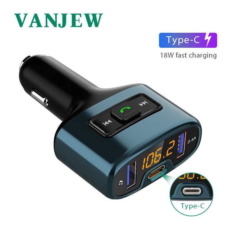Автомобильный Fm передатчик VANJEW C52S Bluetooth с двумя USB портами|FM-трансмиттеры| |