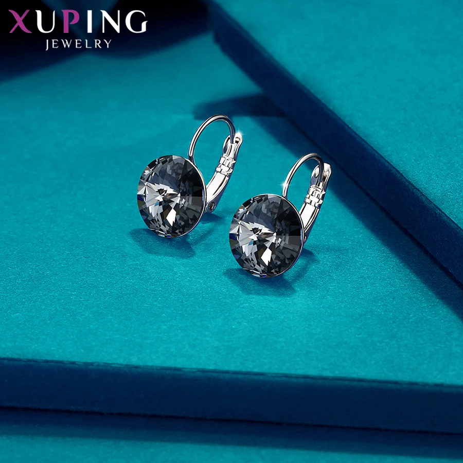 Xuping простой дизайн обручи серьги Модные Кристаллы от Swarovski Специальный стиль для девочек ювелирные изделия подарок S143/S142.2-97326/206
