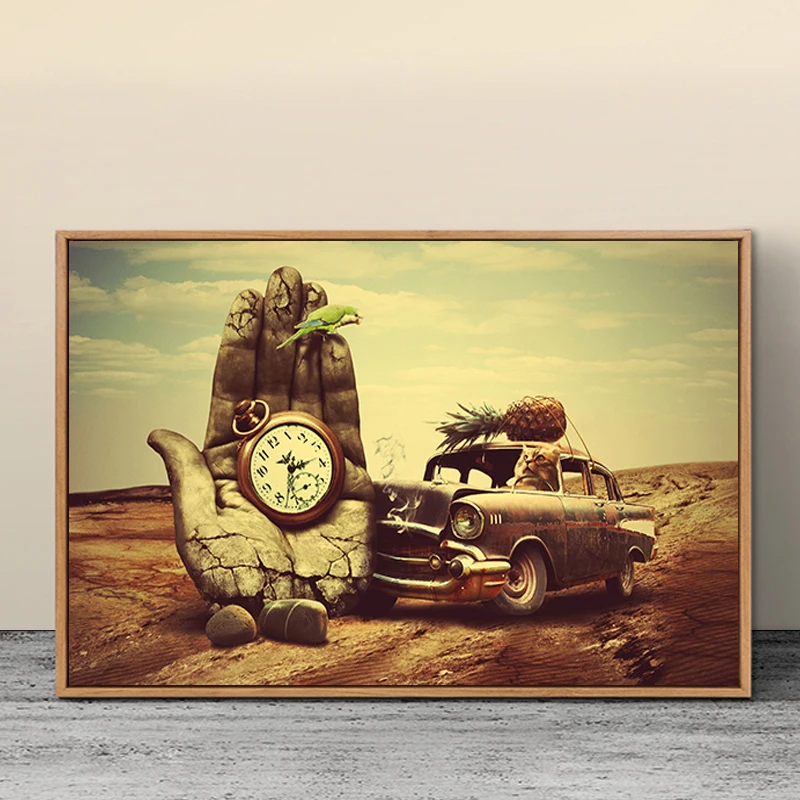 Сальвадор Дали ручные часы автомобиль ананас попугай Классическая Картина на
