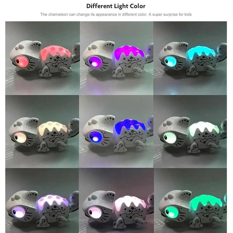 

RC Robot Toys Remote Control Chameleon 2.4GHz Pet Intelligent Toy For Children Kids Birthday Gift Light Electronic RC Animals