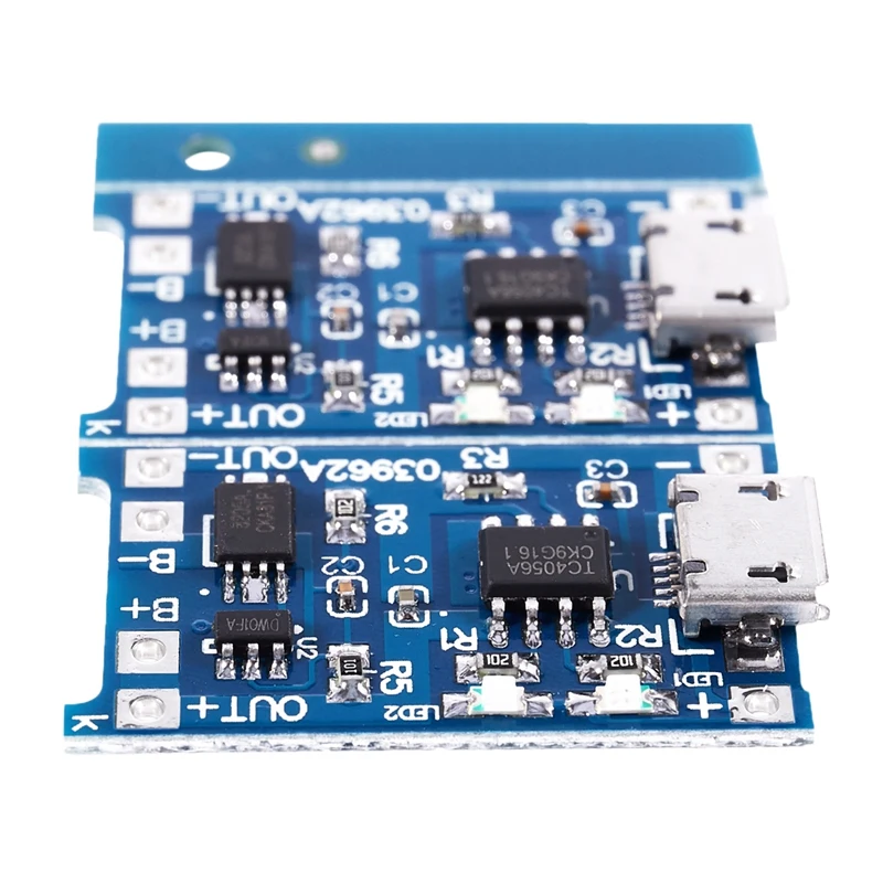 2PCS Blue 5V Micro USB 1A 18650 Lithium Battery Charging Board | Электроника