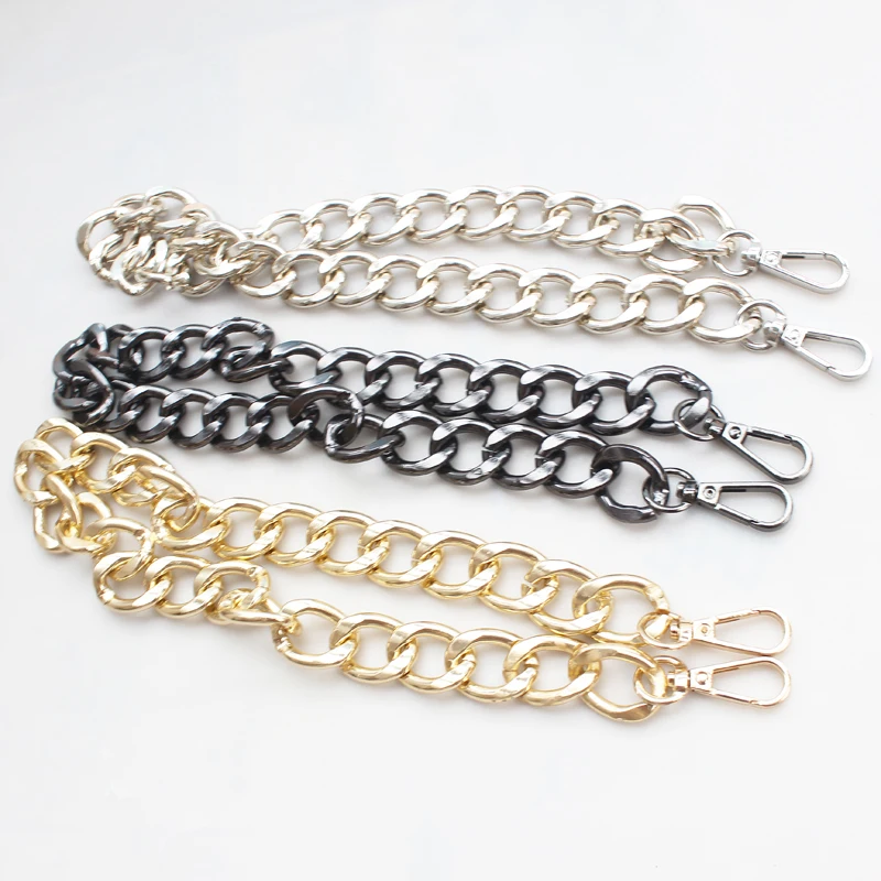 30/60/100cm Silver Gold Bag Chain Replacement Purse Chain Shoulder Strap Long Handbag Handles Metal Chain Bag accessories