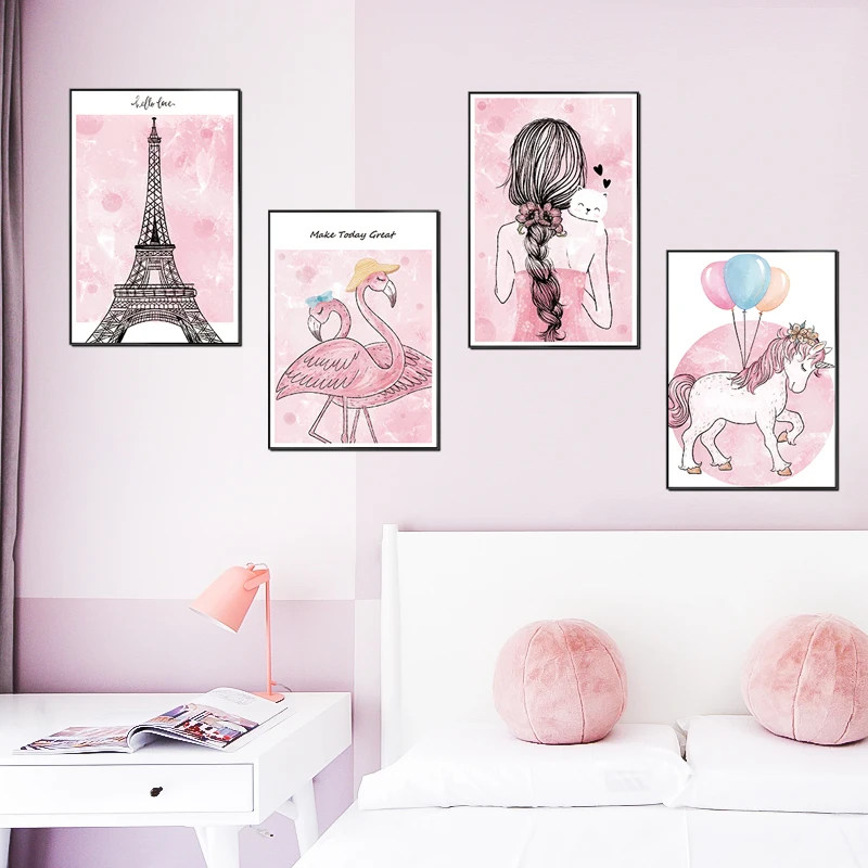 

Warmth Girl Kawaii Home Decor Wall Stickers Living Room Bedroom Wall Decoration Sofa Background Animals Wall Decals 2021 New