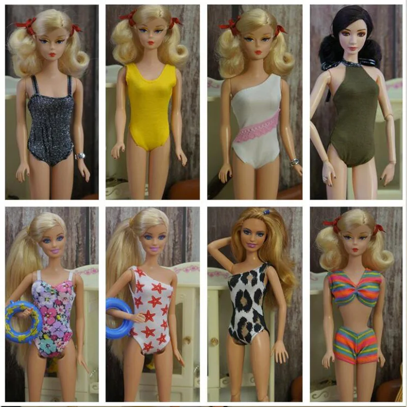 

5SETS/LOT Barbe Doll Accessories Doll Swimwear Beach Bathing Clothes Lovely Bikini Swimsuit For 12Inch Dolls