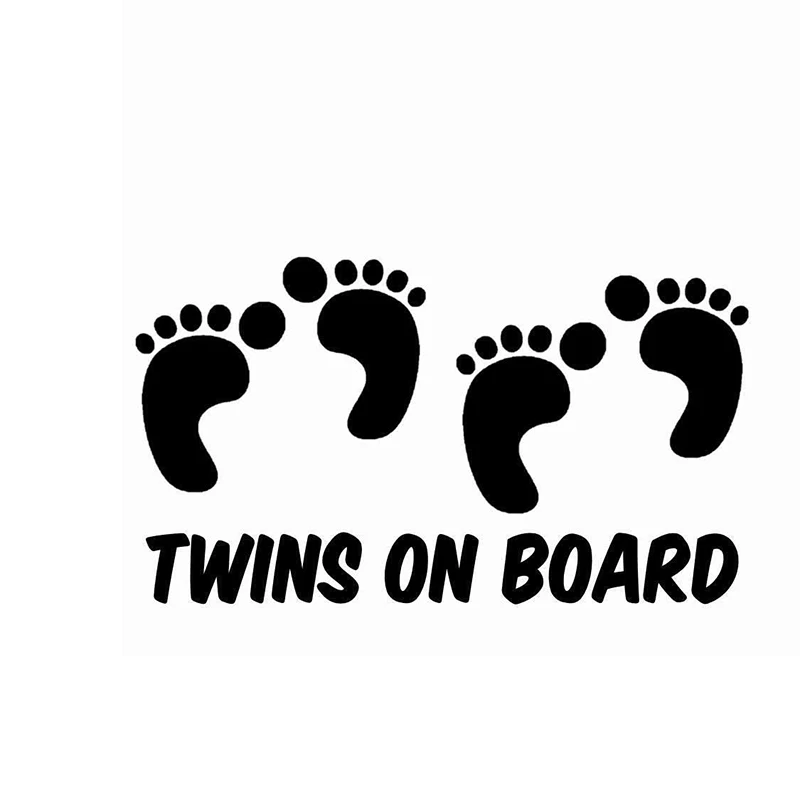 

15*8.5cm Twins On Board Car Sticker Baby Child Quote Vinyl Decal Lovely Humour Funny JDM Drift Car Sticker