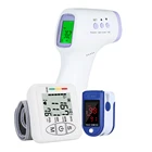 Плечевой Сфигмоманометр Монитор артериального давления тонометр + Пульсоксиметр SpO2 пальчиковая Оксиметрия + Инфракрасный цифровой термометр