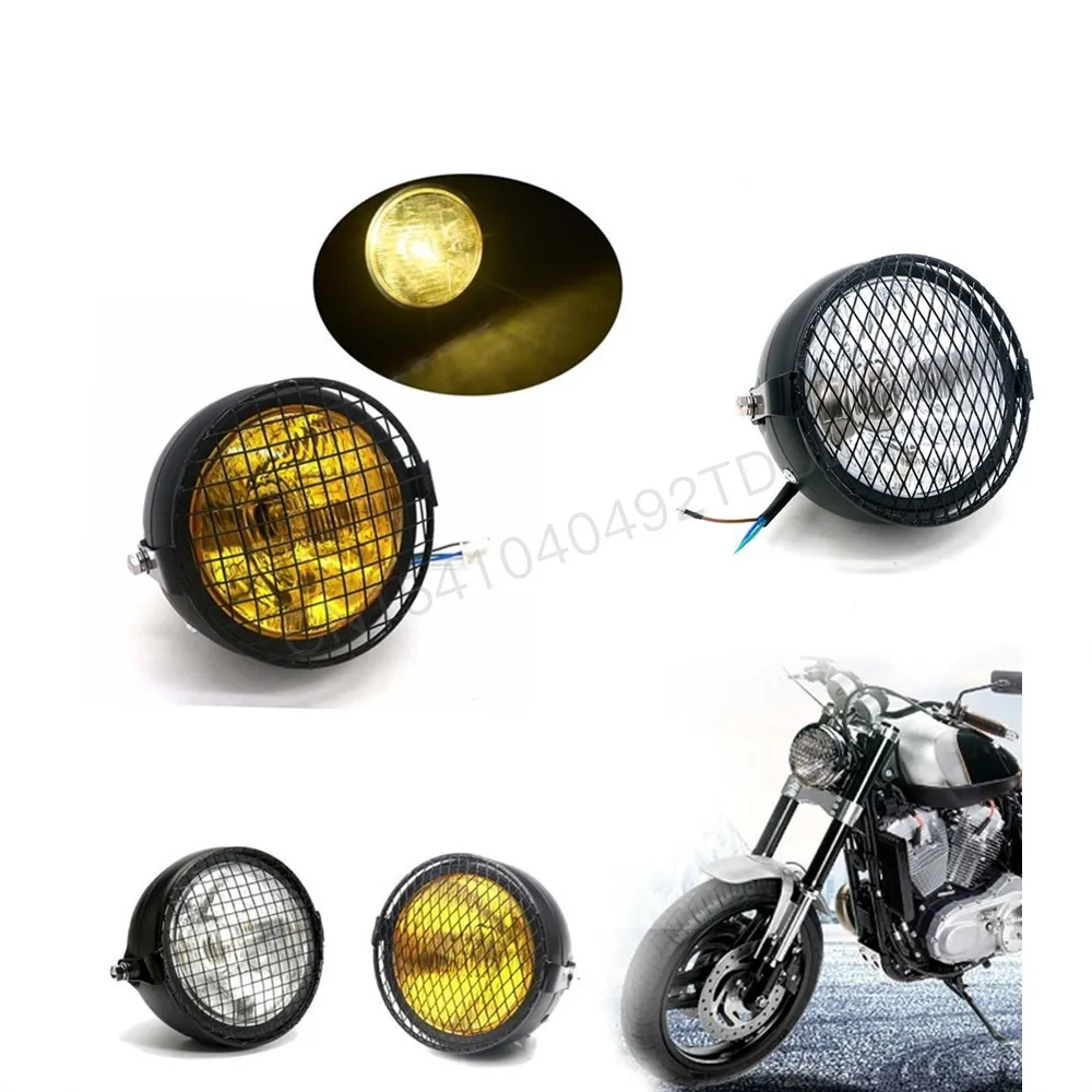 

It Is Suitable For CG125 Modified Headlamp GN125 Black Shell Round Front Lamp Motorcycle Parts Headlamp Net Cover