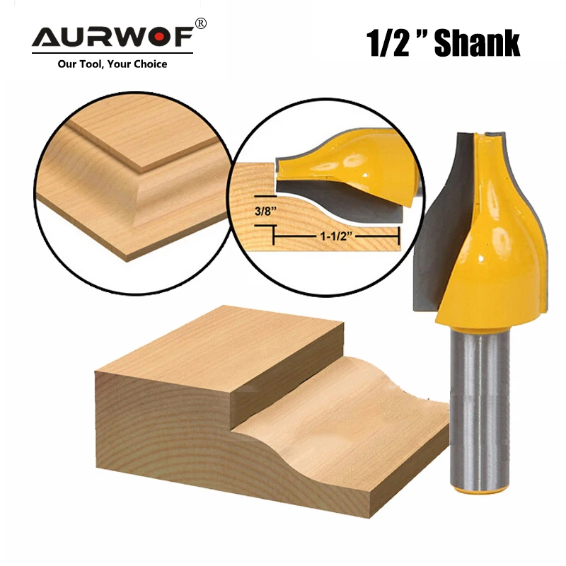 LAVIE 1pc 12mm 1/2 Shank Vertical Panel Raised Ogee Bead Router Bit Woodworking Door Line Milling Cutter for Wood Tools MC03145