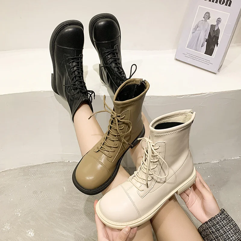 

Женские ботинки осень-женская зимняя обувь женская обувь на молнии с круглым носком на плоской подошве 2021 резиновые низкие женские ботильо...