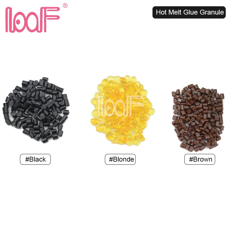 LOOF wholesale 10000g keratin granule hot melt glue grain for human hair extensions 3 colors available | Шиньоны и парики