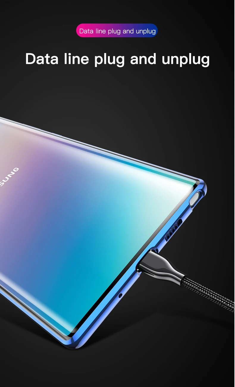 Магнитный металлический стеклянный чехол для телефона samsung Galaxy Note 10, 9, 8, S10, E, 5G, S9, S8 Plus, защитный чехол на магните