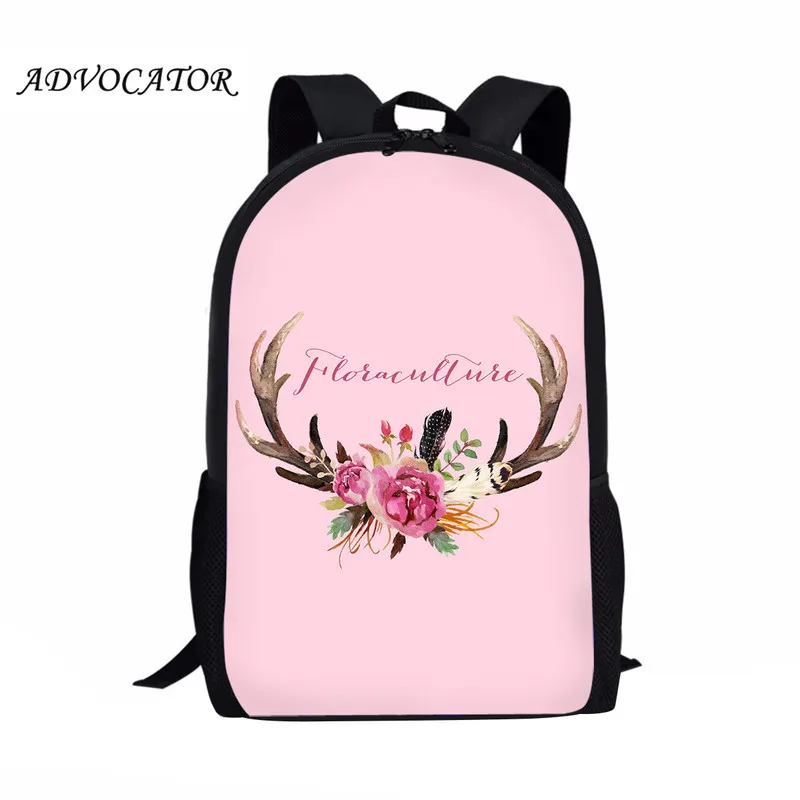 Backpack Women Cartoon Antlers Printing Backpack Cute Women Shoulder Bag Fashion School Bag for Teenage Girl Children Travel Bag