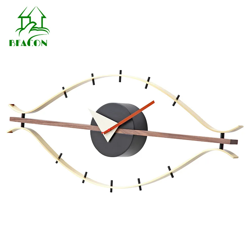 Современные большие настенные часы Металлические креативные с глазом
