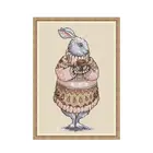 Набор для вышивки крестиком кролик в свитере, Набор для вышивки крестиком aida 14ct 11ct, печать на холсте, рукоделие сделай сам