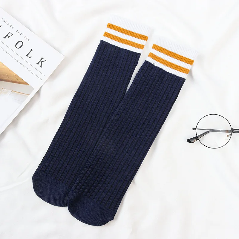 10 пара/лот Сезон осень-зима Хлопковые женские носки Модные дышащие в полоску