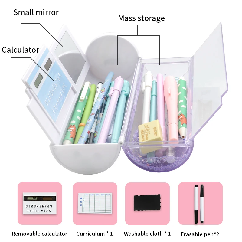 Purple starry sky pencil case Kawaii box bag Large capacity school supplies stationery for boys girl | Канцтовары для офиса и