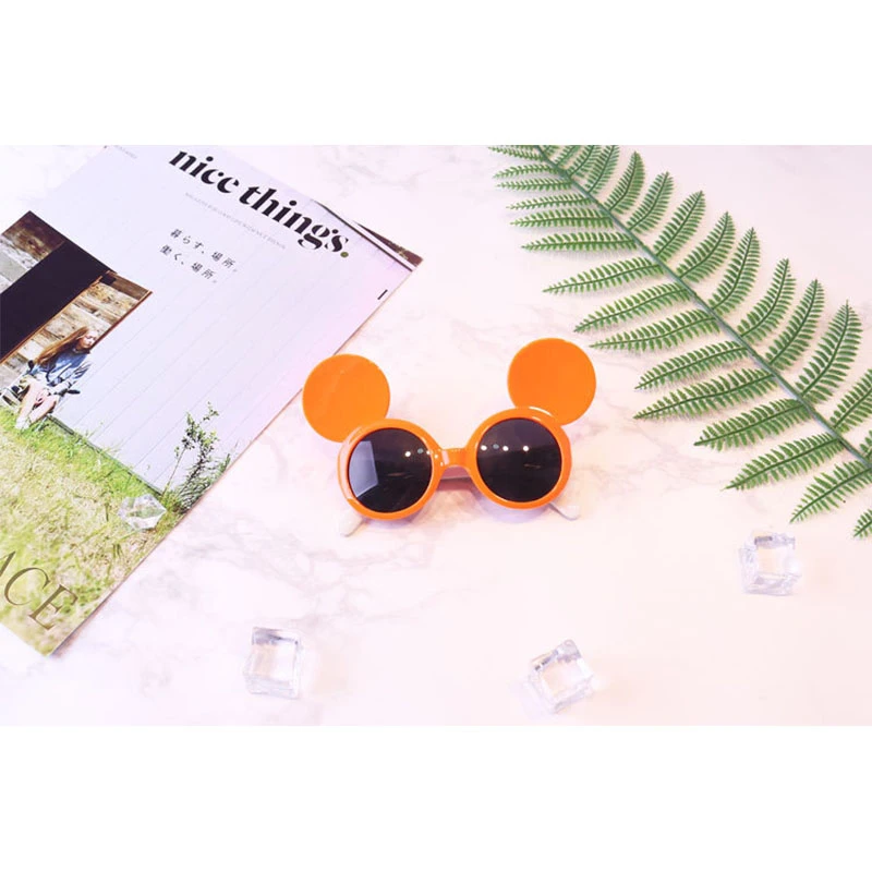 Микки Минни Маус Новые солнцезащитные очки детские силиконовые цепь для девочек