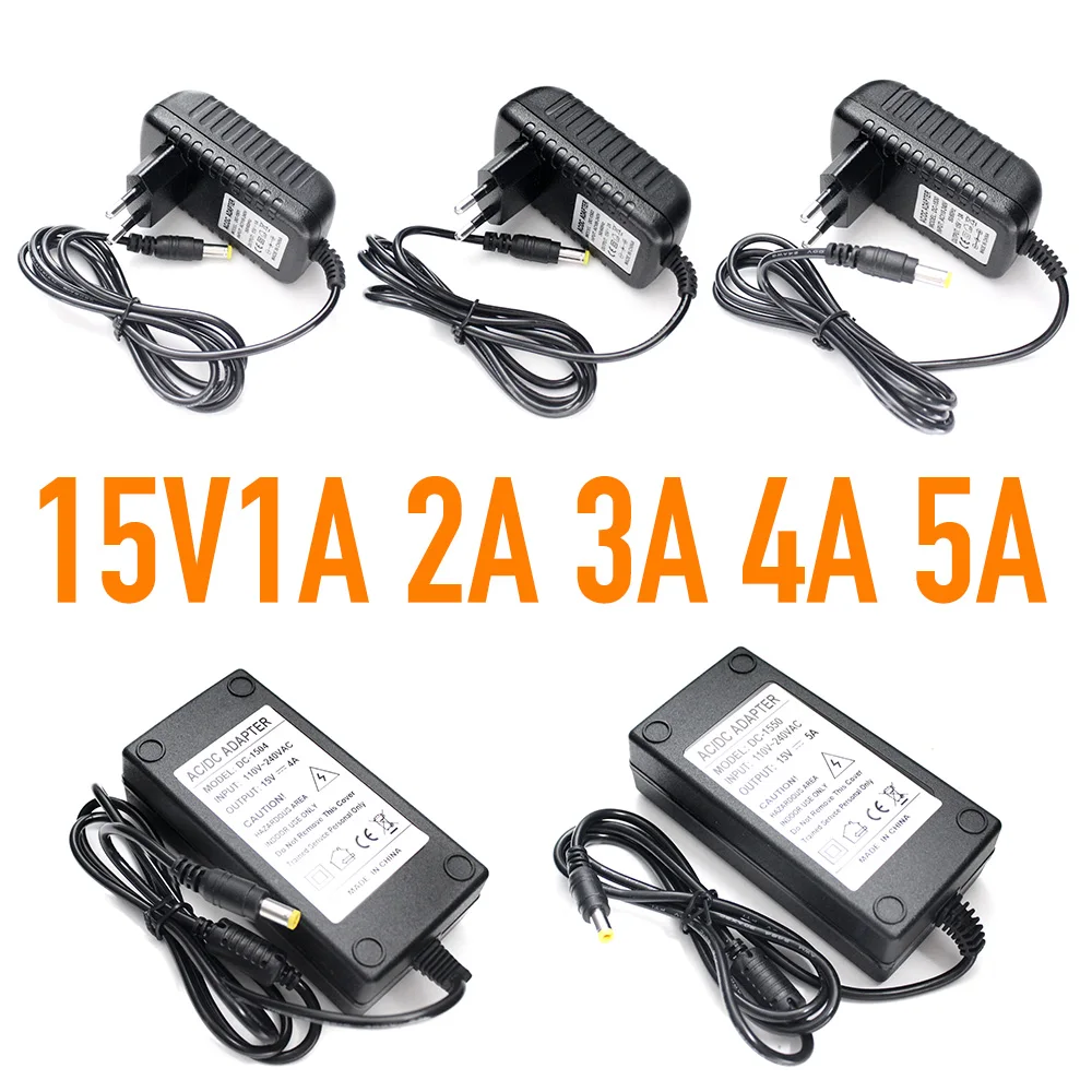 

15V LED Driver 220V – 110V AC TO 15V Volt AC Adapter Universal Power Supply Switching Source 1A 2A 3A 4A 5A EU US Transformer