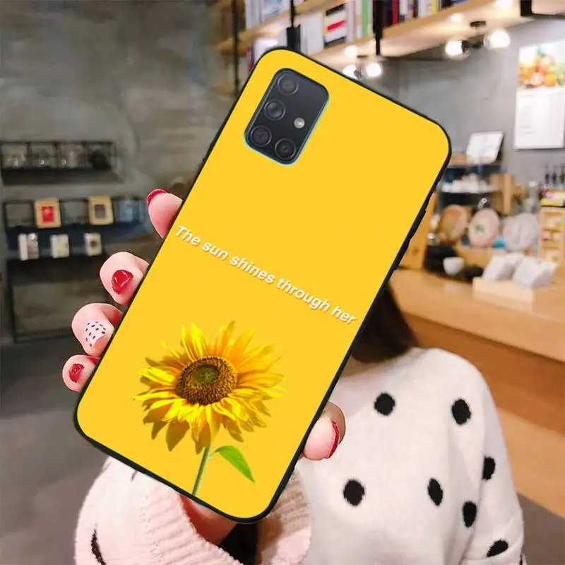 

aesthetic Yellow Sunflower TPU Soft Silicone Phone Case Cover For Samsung A10 A20 A30 A40 A50 A70 A80 A71 A91 A51 A6 A8 2018