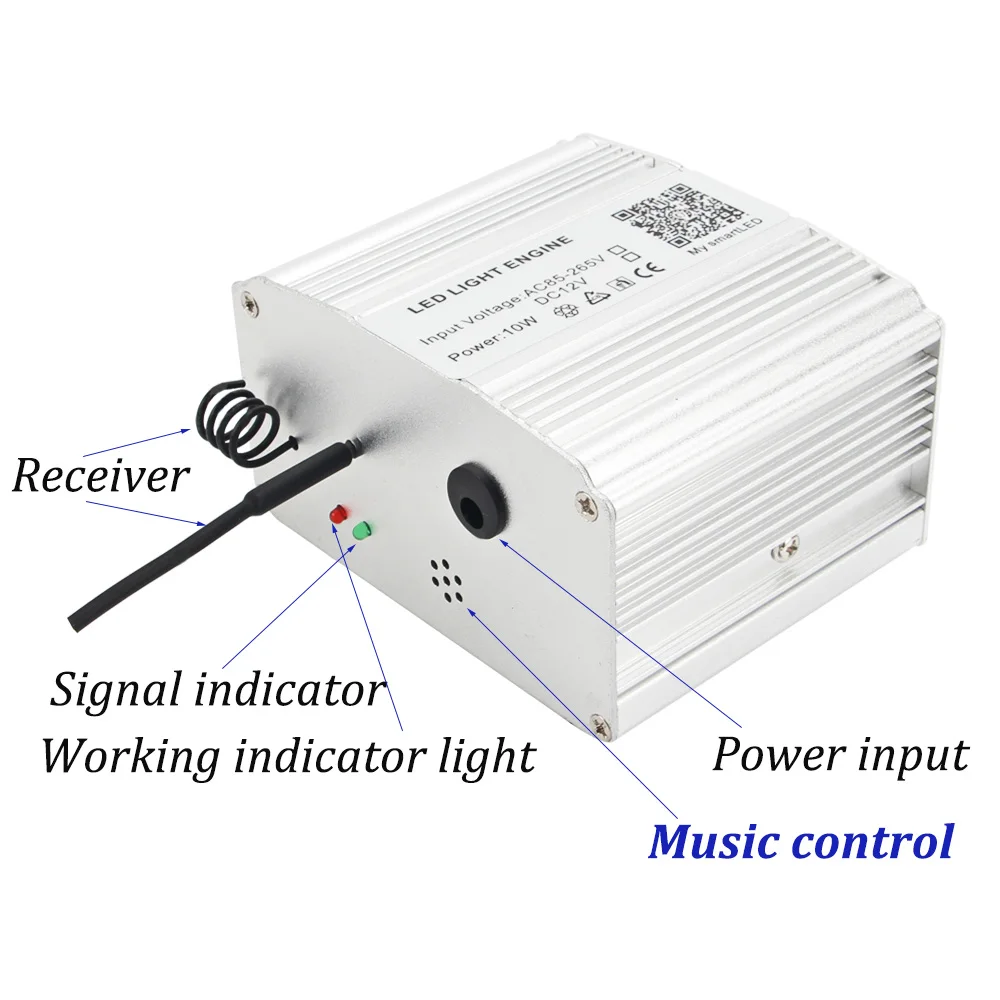 Maykit 2020 Smartphone APP Control Fiber Optic Light 10W Shimmering RGBW LED Kit Music Starry Ceiling Car Lighting | Лампы и освещение