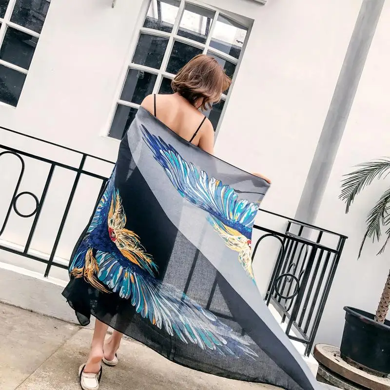 NEW 110*180cm Twill cotton Pareo Sexy Beach Cover-Ups Women Large Wrap Scarf Swimsuit Bikini Cover Up Autumn Sarong Mats | Женская