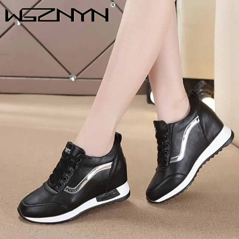 2022 NEW High Heel Shoes Women Platform Sneakers Ladies Shoes Comfortable Outdoor Walking Solid Casual Sport Shoes Basket Femme