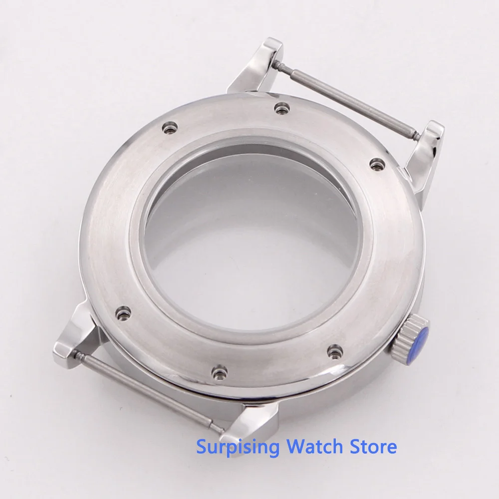 

40mm Corgeut men's watch case parts stainless steel sapphire case fit Miyota8215 / 821A,8205 DG2813 3804 st1612 watch case