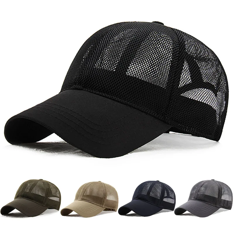 

NEW Breathable Thin Fabric Mesh Baseball Cap Big Head Men Women Large Size Sun Pure Cotton Plus Large Size Hat 56-60cm 60-65cm