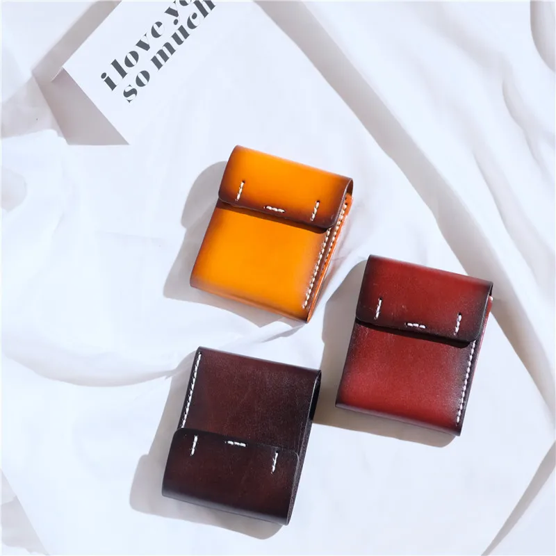 Натуральная кожа винтажные кошельки ручной работы для мужчин и женщин Воловья