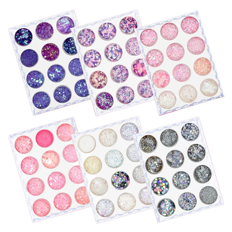 

Mixed Pattern Nail Glitter Flakes Nail Sequins Mixed Color Sparkle Nail Glitter Flakes 3D Nail Art Decorations Accessories
