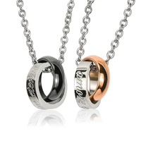 bofee couple name necklace pendant 316l stainless steel queen chocker charm chain promise lover wedding fashion jewelry gift