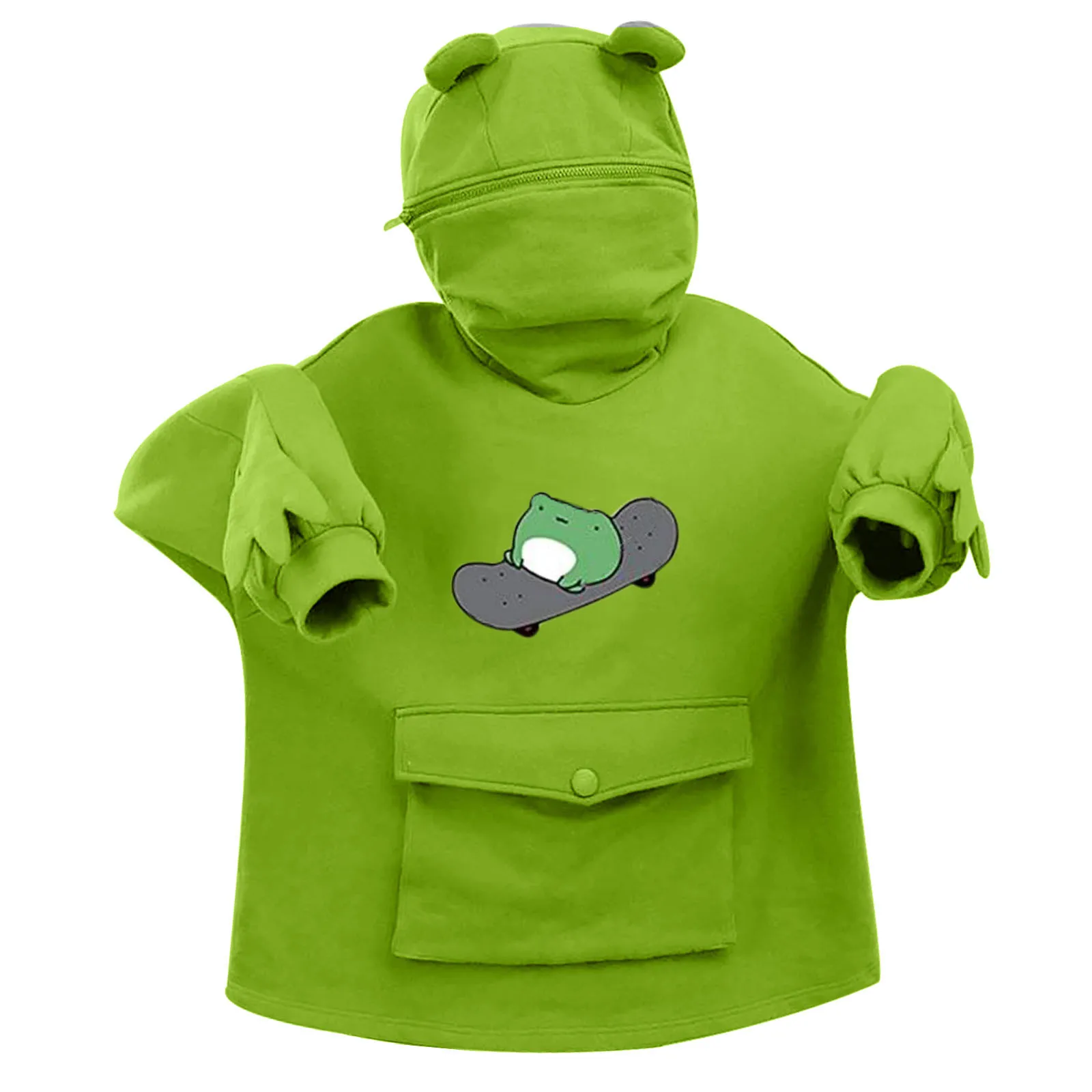 Женская толстовка в стиле Харадзюку пуловер виде лягушки зимний Повседневный