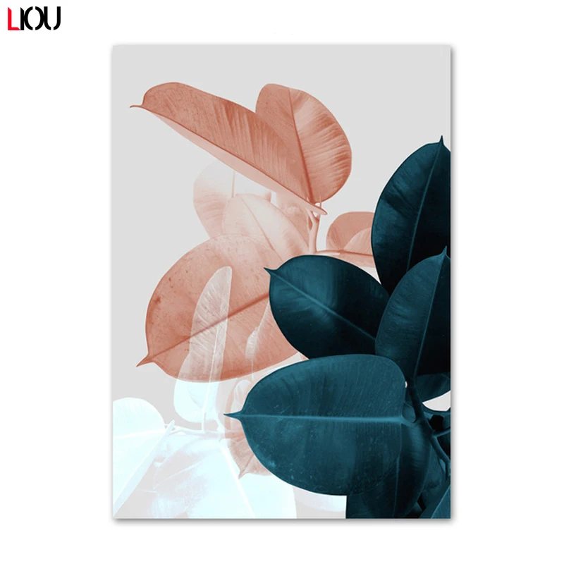 Декоративное изображение на холсте для гостиной Цветущий розовый цветок пальма